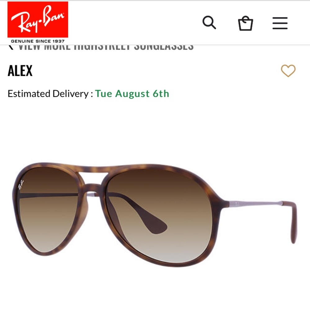 RAY BAN Alex pilot sunglasses tortoise